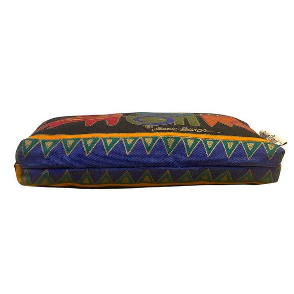 Laurel Burch Women’s Black Multicolor Cotton Cat Print Zipper Pouch Bag Sz S - Picture 8 of 10